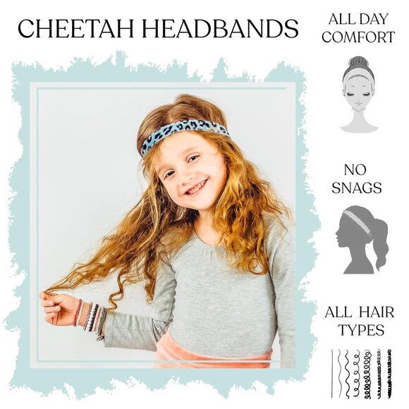 Leopard Headbands Girls Adjustable Stretch Elastic No Slip Sports Hair Accessori - Picture 6 of 9